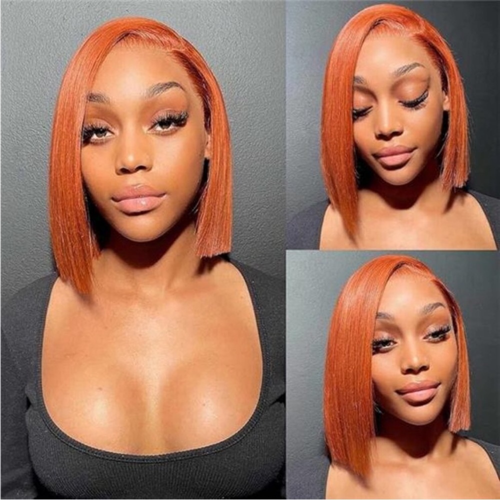12”  Ginger  Lace Front Bob  Wig  - 13x4 Frontal Glueless Wigs Human Hair *NEW*